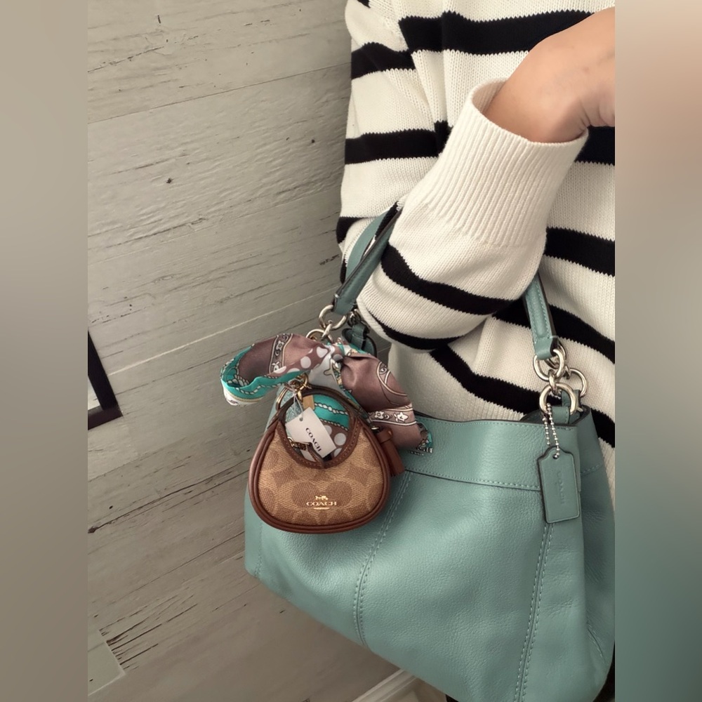 NWT Coach leather Monogram Mini Keychain/Charm Coin Bag - Picture 10 of 14